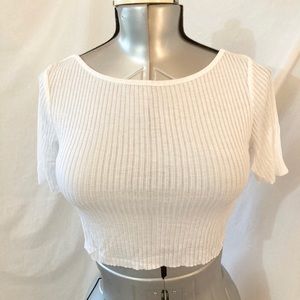 Topshop White Ribbed Crop Top 6